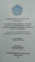 Manajemen Asuhan Kebidanan Ibu Hamil Pada Ny. A G1P0A0 Hamil 34 Minggu 5 Hari Di Rumah Sakit Bersalin D Plered Purwakarta Tanggal 19 Agustus 2014