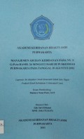 Manajemen Asuhan Kebidanan Pada Ny. S G1P0A0 Hamil 26 Minggu 2 Hari Di Puskesmas Purwakarta Pada Tanggal 10 Agustus 2011