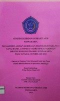 Manajemen Asuhan Kebidanan Phatologis Pada Ny. I G1P0A0 Hamil 11 Minggu 6 Hari Dengan Abortus Iminens Di RS M.H Thamrin Purwakarta Pada Tanggal 10 Februari 2013